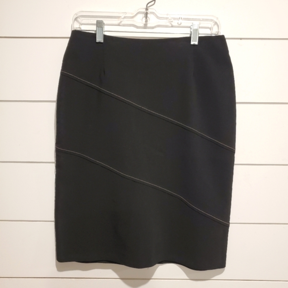 Vintage 90s Medium Skirt beechers brook fairweather black mini Embroidery Office